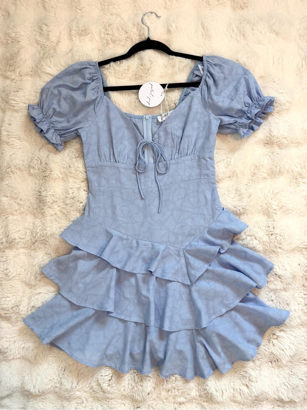 Petal & Pup Mini Dress Puff Sleeve Square Neck Ruffle Lin